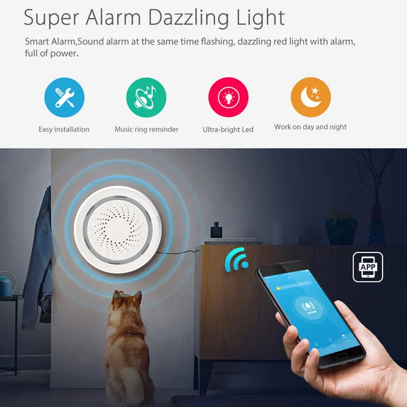 Беспроводной датчик сигнализации Tuya Smart Life WiFi USB|Сирена| |