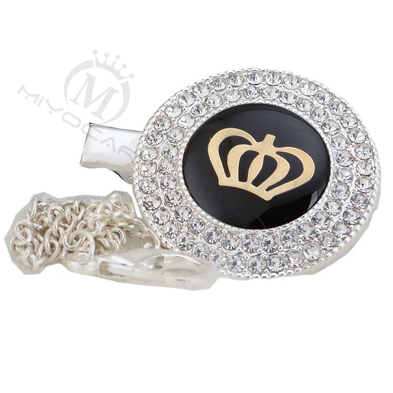 MIYOCAR прекрасный символ Уникальный Серебряный bling соска клип держатель для соски черный символ с золотой цепочкой Фиксатор Зажим LS-SB - Цвет: LS-GCR2-SB
