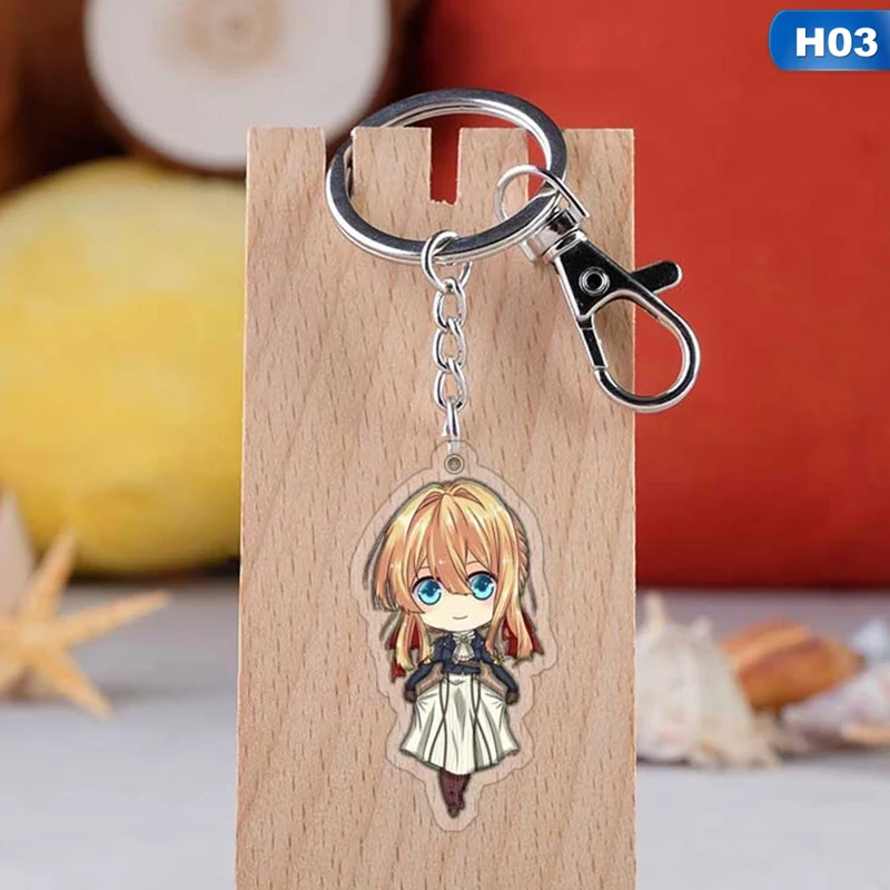 Модный Фиолетовый эвергарден аниме акриловый брелок милый забавный Porte Clefs сумка кулон ювелирные аксессуары Brelok Do Kluczy детские игрушки