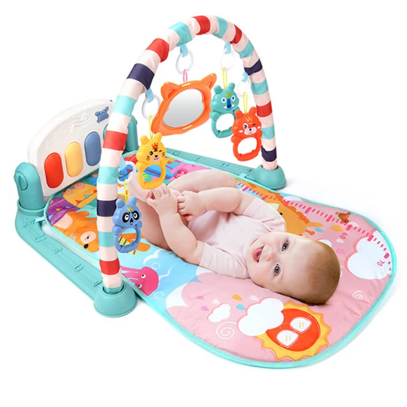 

QWZ New Baby Rattles Play Mat Educational Puzzle Carpet With Piano Keyboard Lullaby Music Kids Gym Crawling Activity Rug Toys