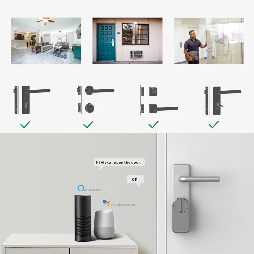 GIMDOW Bluetooth 호환 스마트 도어 잠금 장치는 Tuya 스마트 또는 스마트 라이프 APP 전자 잠금 장치로 스마트 키/번호/APP 잠금 해제 가능