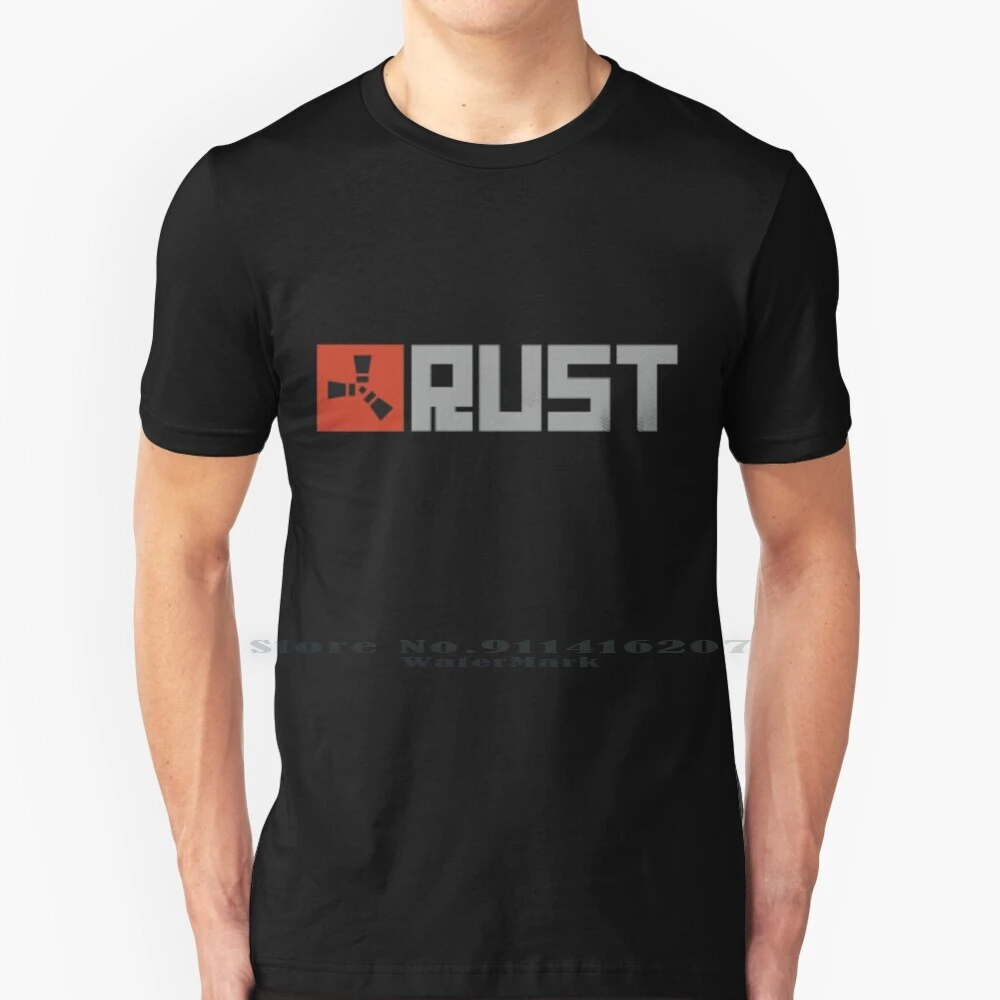 Rust Logo Artwork T Shirt 100% Pure Cotton Facepunch Rust Steam Video ...