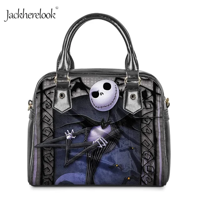 Jackherelook The Nightmare Before Christmas Women Top-Handle Bag Lady Shopping Storage Bag Leather Handbags Clutch Messenger Bag - Цвет: HMM890DL