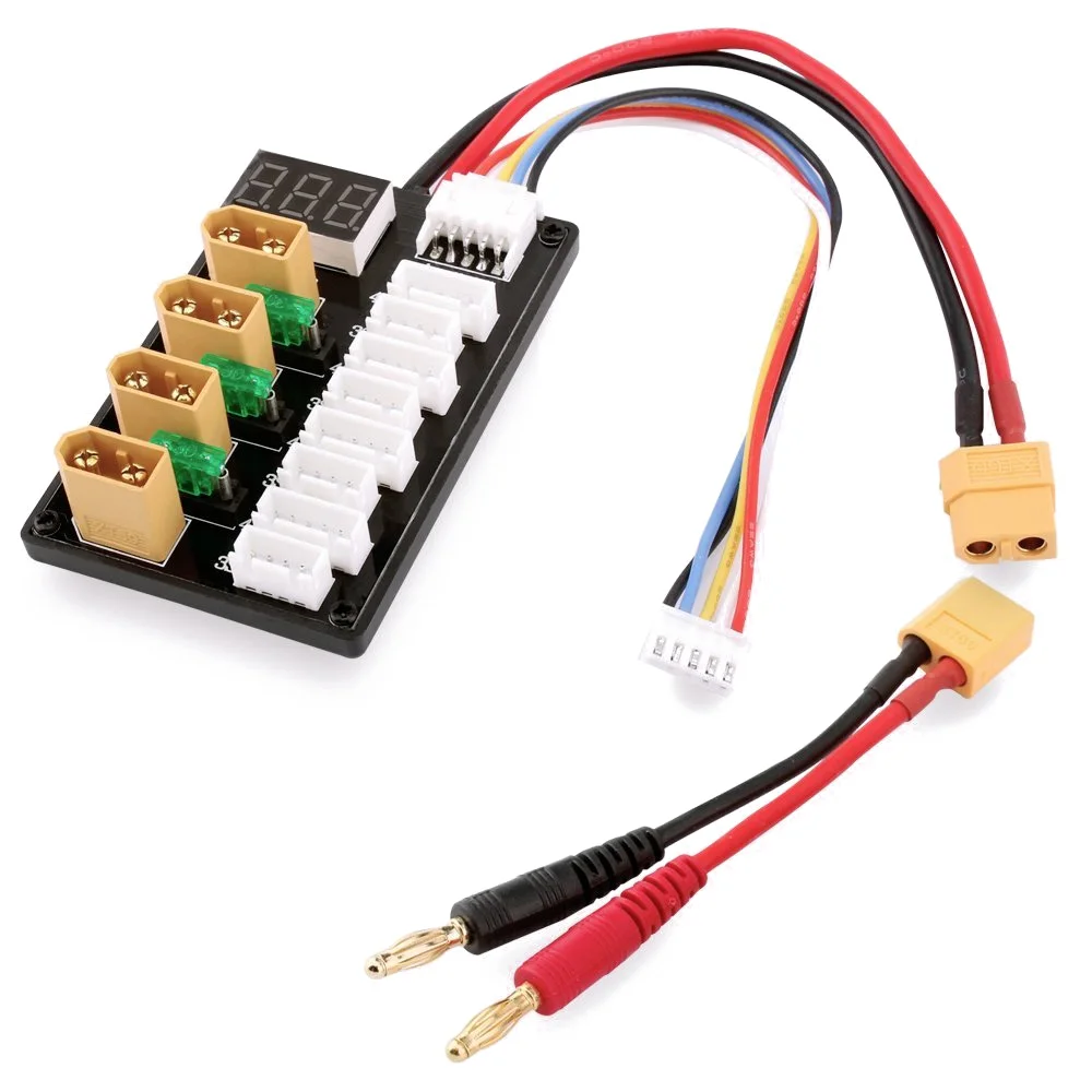 

1pcs G.T.Power 2-3S/3-4S Parallel Charging Board with JST Plug/XT60 Banana Plug for IMAX B6 ISDT Q6 D2 DIY Accessories