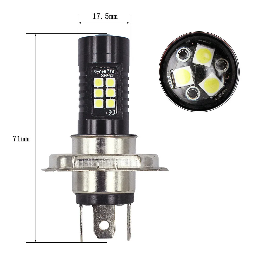 1 шт 12 В H7 H4 21 SMD 3030 светодиодный головной светильник лампы 6000K светодиодный Белый HB3 H4 H7 светодиодный туман светильник лампы дневные ходовые светильник H7 светодиодный лампы