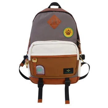 

Backpack for couple fashion backpack stitching color student large-capacity school bag sports and leisure computer travel bag