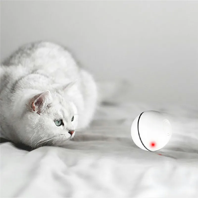 

Cat Toys Interactive Rolling Ball Cat Automatic Scrolling Ball USB Self Sensing Obstacles Led Colorful Light Cat Accessories Cat