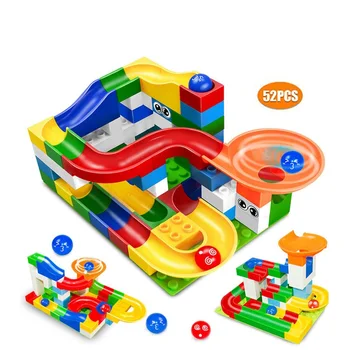 

104-208PCS Big Size Marble Race Run Building Block Compatible LegoINGly Duploed Blocks Funnel Slide Bricks Toys For Children