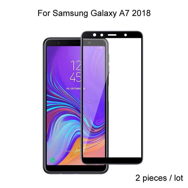 

2pcs Glass For Samsung A7 2018 A750 Full Cover Screen Protector Tempered Glass For Samsung Galaxy A7 2018 Tempered Glass