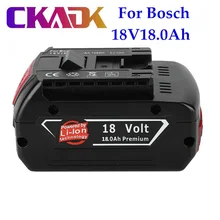 Batterie de secours BAT609 portable, 100% d'origine, voyant lumineux, pour Bosch 18V18000mAh, 2 pièces