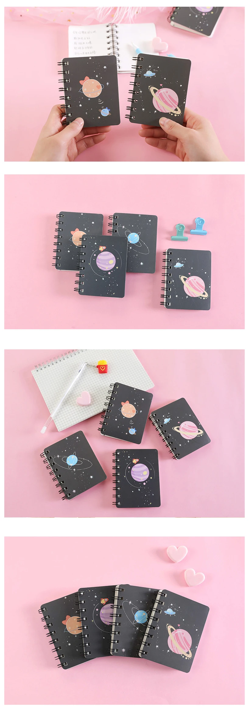Креативный блокнот A7 Planet Flip Coil Book для студентов, портативный карманный блокнот, мини блокнот для рисования, бумажный блокнот, дневник, блокнот