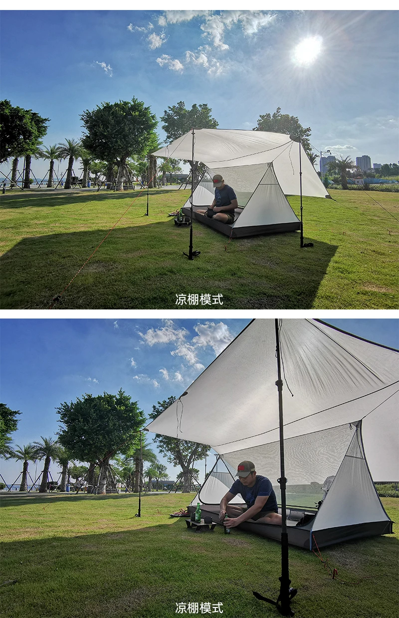 3f ul gear 2 человек открытый палатка брезент палатка без полюса зажигалка, чем lanshan 2 двухсторонние силиконовые