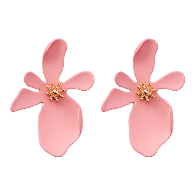 New Korean Acrylic Pink Geometric Earrings for Women Cute Romantic Round Flower Heart Candy Color Fashion Jewelry Brincos