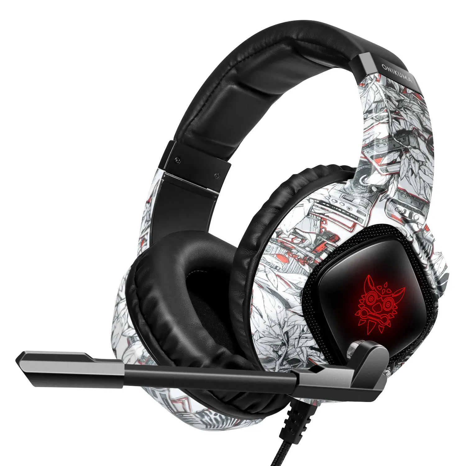 

3D Stereo Surround Sound High-End Gaming Headset 3.5mm RGB LED Light Game Headphones With Noise Cancelling Microphone Earphone