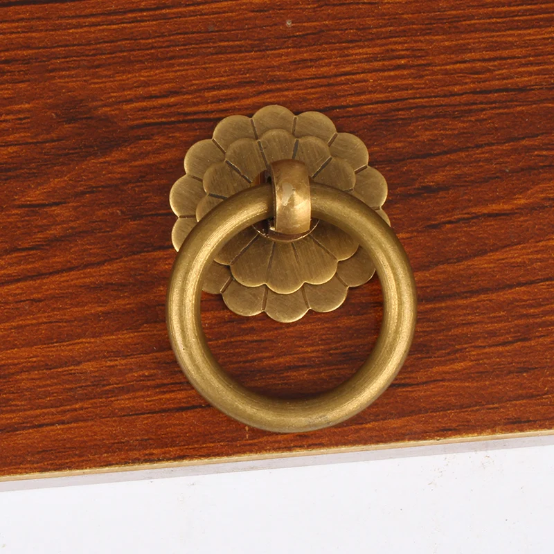 

10pcs Drawer handle,falbala Pure copper manufacturing,Circle shape,Chinese style,Old Furniture Wardrobe Cabinet Door Pull Ring