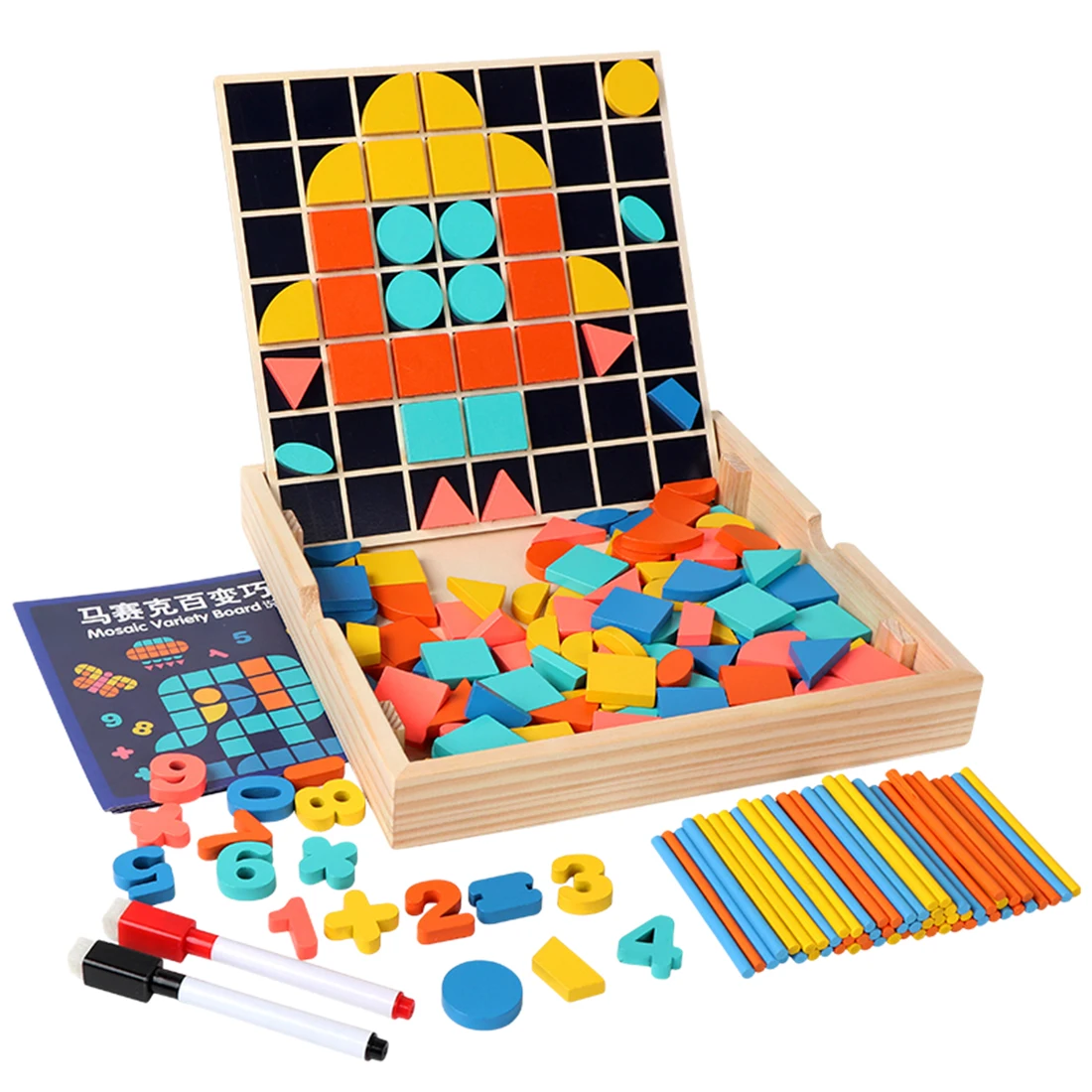 

Mosaic Variety Board Tangram Jigsaw Puzzle Educational Toy For Kids