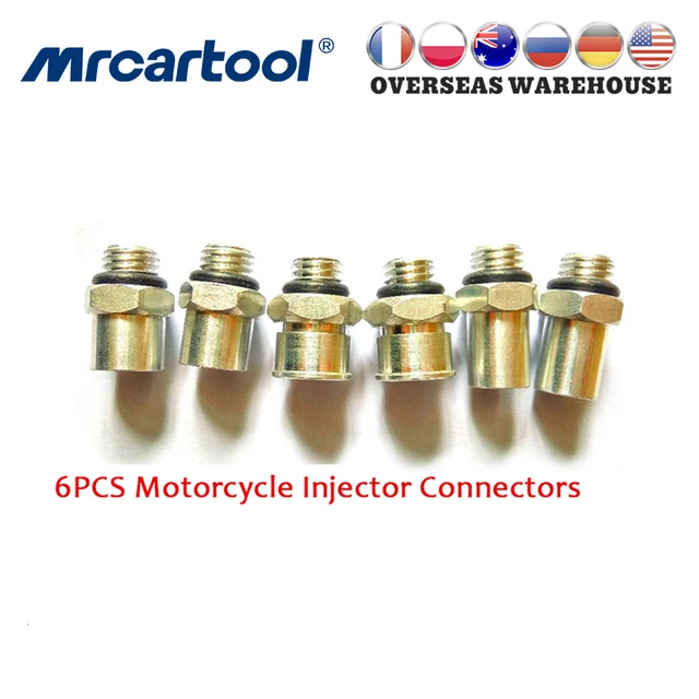 MRCARTOOL 6PCS Car Motorcycle Fuel Injector Connectors V308 Injector Tester Adaptor For HONDA YAMAHA Kawasaki AUTOOL CT150 CT160 1