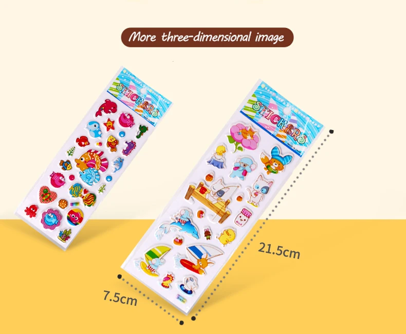 6Sheets Kids 3D Puffy Bulk Cartoon Waterproof Stickers Girls Boys Birthday  Gifts Scrapbooking Teachers Reward Sticker DIY Toys - AliExpress