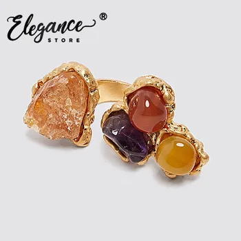 

ZA Colorful Maxi Stone Rings for Women Vintage Fruit Geometric Rngagement Rings Finger Accessories Jewelry Party Gifts Wholesale