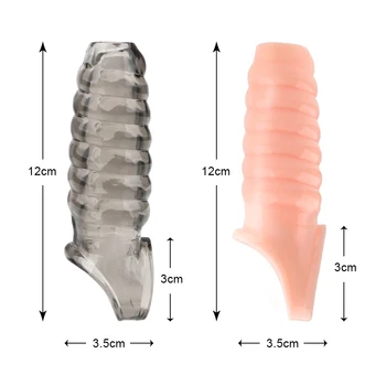 Dildo Sex Toy Reusable Penis Sleeve Flexible Glans Penis Enlarger Extender Delay Ejaculation No Vibrators Sex Toys For Couples 6