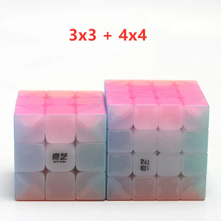 Newest QiYi Axis Magic Cube Jelly Color 2x2 3x3 4x4 5x5 Keychain Pyramid Professional Speed Cube Children Educational Toy 7