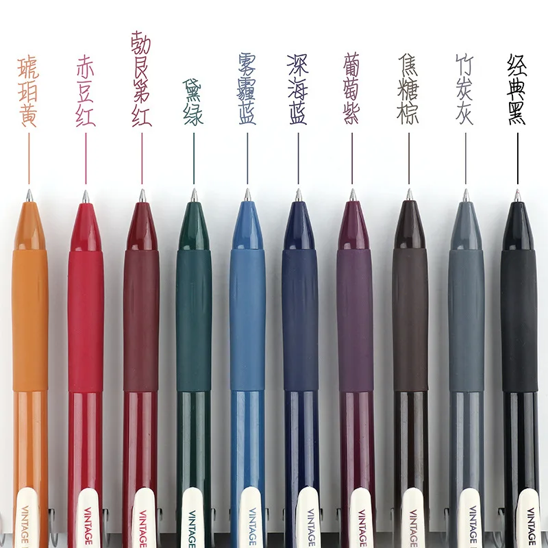 

Retro color Gel Pen with Quick-drying ink Free Combination Ink 0.5mm Children Student Unique Writing Pens School Office Supplies