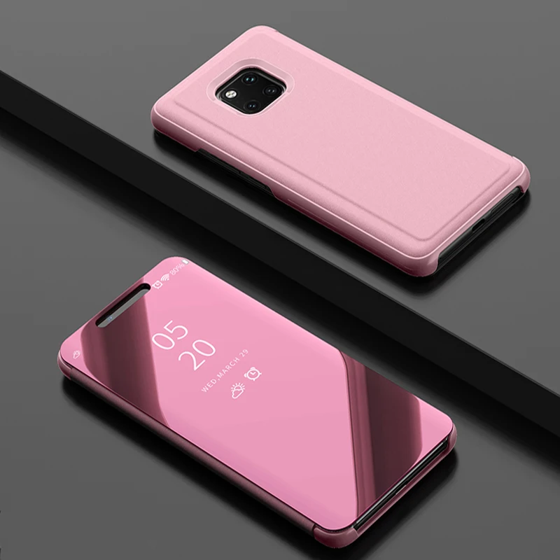 Rose Gold Умный зеркальный чехол для телефона для huawei Y5 Y6 Y7 Y9 Y6 Pro Y6 Y7 Y9 Prime Y5 Y6 Y9 Nova 5 5i Pro 2 2i 3i 3e 4 4e Lite Полное покрытие - Цвет: Rose Gold