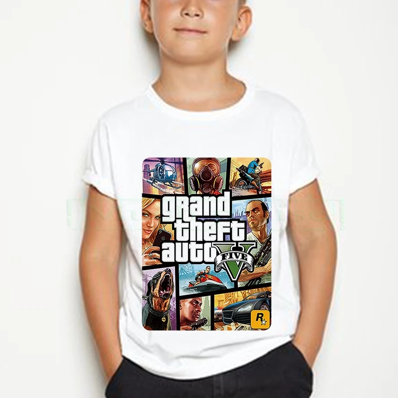Retaliate Beregning ignorere 2020 new Grand Theft Auto Game Tops Clothing GTA 5 t shirt Outwear Costumes  Kids Clothes Girls T Shirts men summer Tshirt - AliExpress