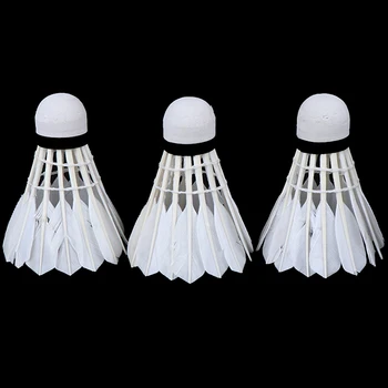 

Badminton Shuttlecock White Goose Board Feather Flying Stability Durable Shuttlecock Ball 3Pcs Barrel