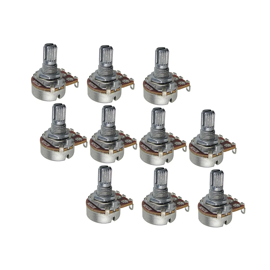 

FLEOR 12pcs 15mm Short Shaft Pots 250K Mini Guitar Potentiometer Pots B250K