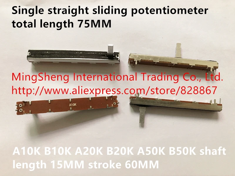 Original New 100 Single Straight Sliding Potentiometer Length 75mm