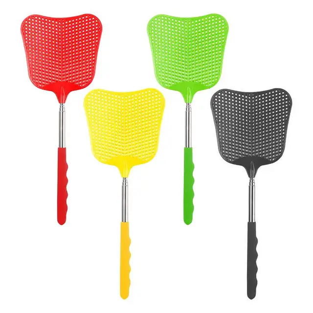 Bővíthető Légy Swatter Tartós Teleszkópos Műanyag Heavy Set Behúzható Légykapor Rozsdamentes Acél Fogantyúval