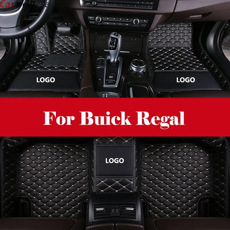 

All Weather Car-Styling Custom Luxury Leather Waterproof Floor Mats Logo Stripe Leather Carpets For Buick Regal