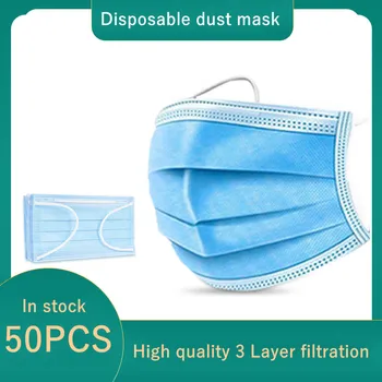 

High quality Civil Face Mouth Disposable 3 Layers Meltblown cloth Filter Dustproof elastic Earloop Mouth Masks 48 hours Shipping