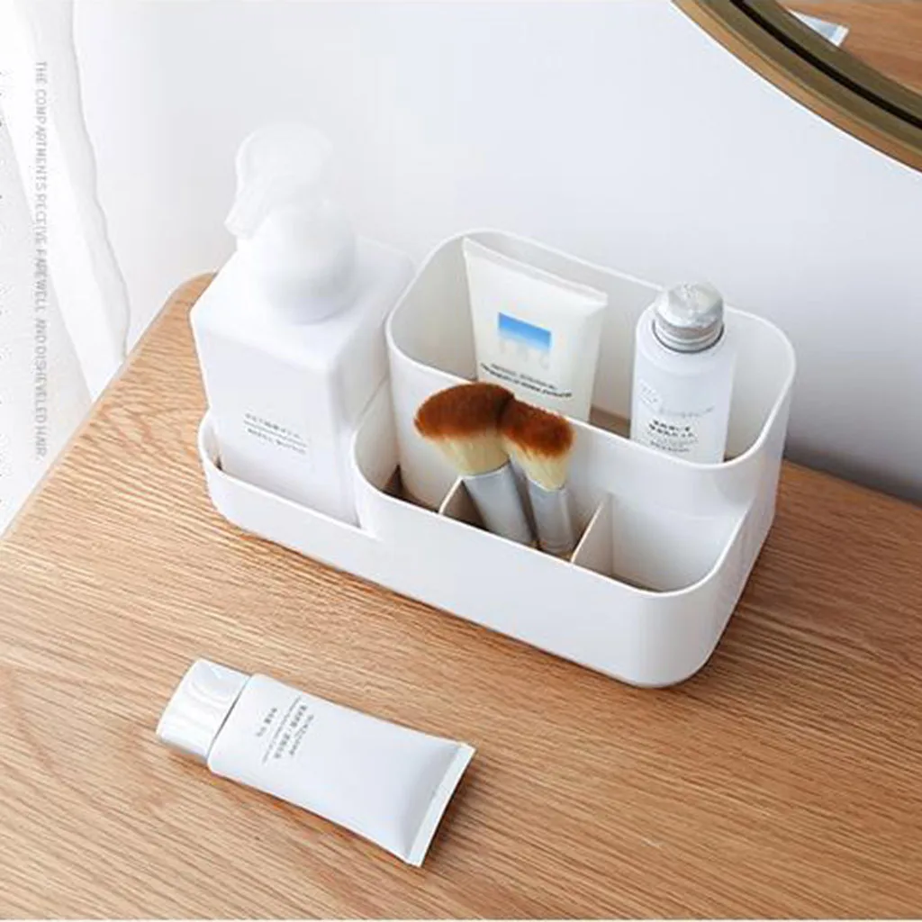 

Desktop Storage Box Cosmetic Skin Care Products Plastic Storage Rack Desktop Storage Basket Cute Printing organizador maquillaje