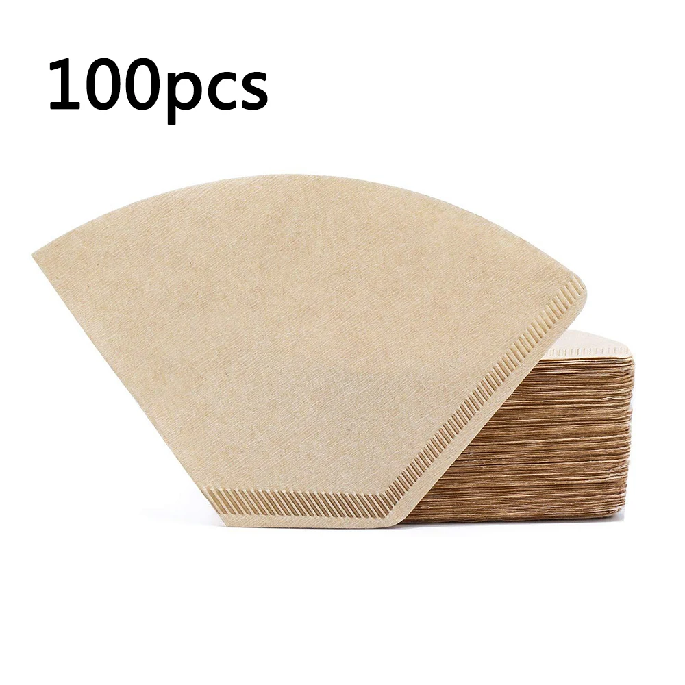

100 Pieces Coffee Filter Espresso Tea Infuser 102 coffee strainer Bag V60 Original Wooden Paper Filter