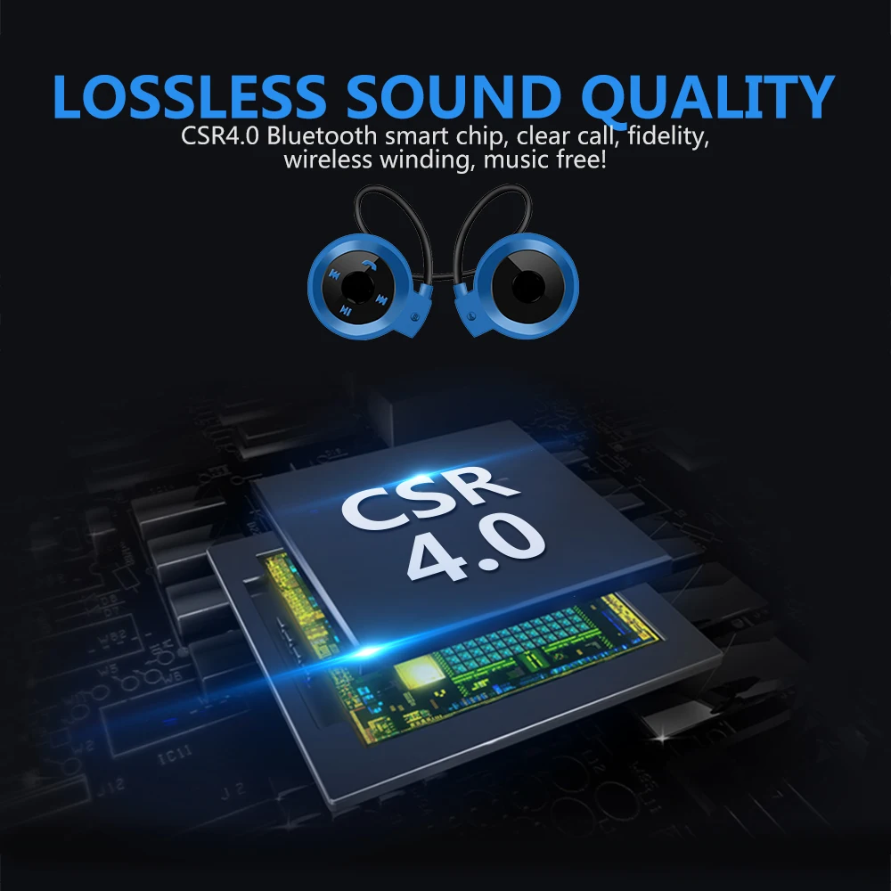 MINI Portable Wireless Bluetooth Headset TF Card Memory Radio Headphone Surround Handsfree Running Sport Waterproof Earphone