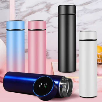 

500ml Stainless Steel Thermos Mugs Water Bottle Coffee Tea Tumble with Intelligent Temperature Display Travel Cup
