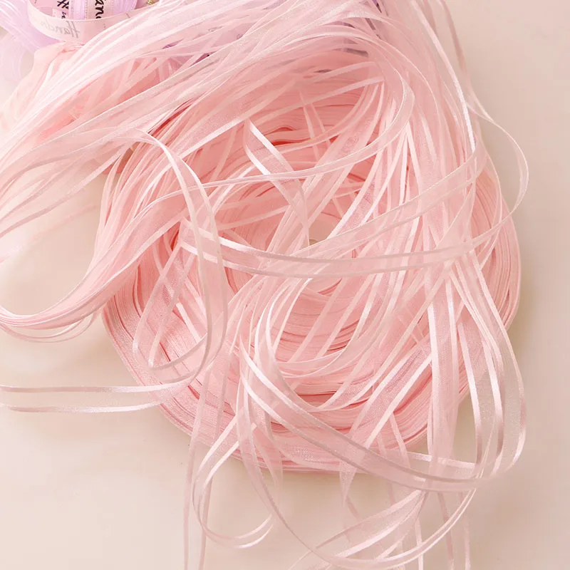 pink 20yard 10 м/лот) 1/"(10 мм) ленты из органзы,, подарок на свадьбу, Рождество, украшения, упаковка, белые, розовые, красные, черные ленты - Цвет: pink 20yard