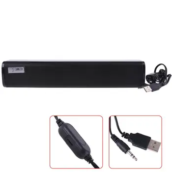 

Desktop Strip Soundbar Speaker with 3.5mm Stereo Volume Control and USB Powered for PC Laptop Mobile Phone Tablet MP3