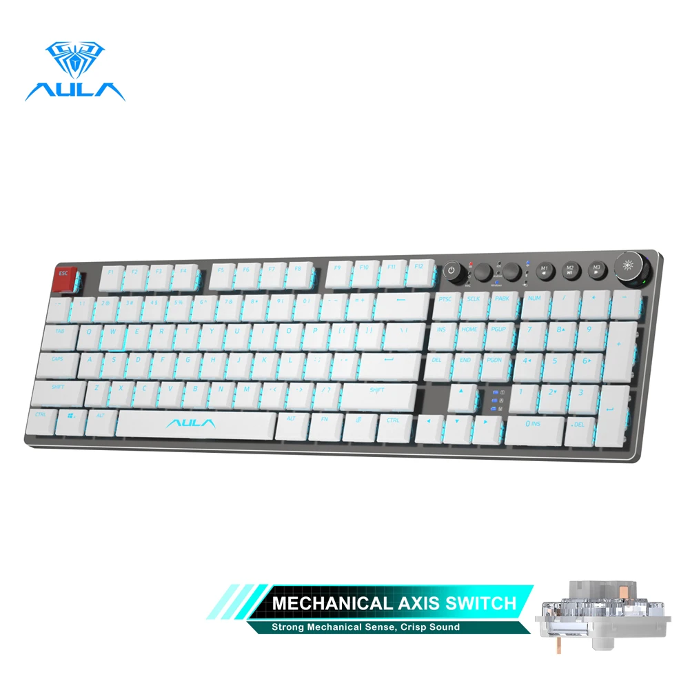 types of computer keyboard Original New Wireless Mechanical keyboard Support Bluetooth /Type-c Thin 104 Keys  for Android Windows 10 Desktop Laptop PC wifi keyboard for pc Keyboards