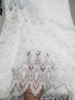 

Wholesale Latest African Cord Lace Fabric Super Quality Shell Pattern Guipure Lace Fabric For Evening Dresses In Pure White