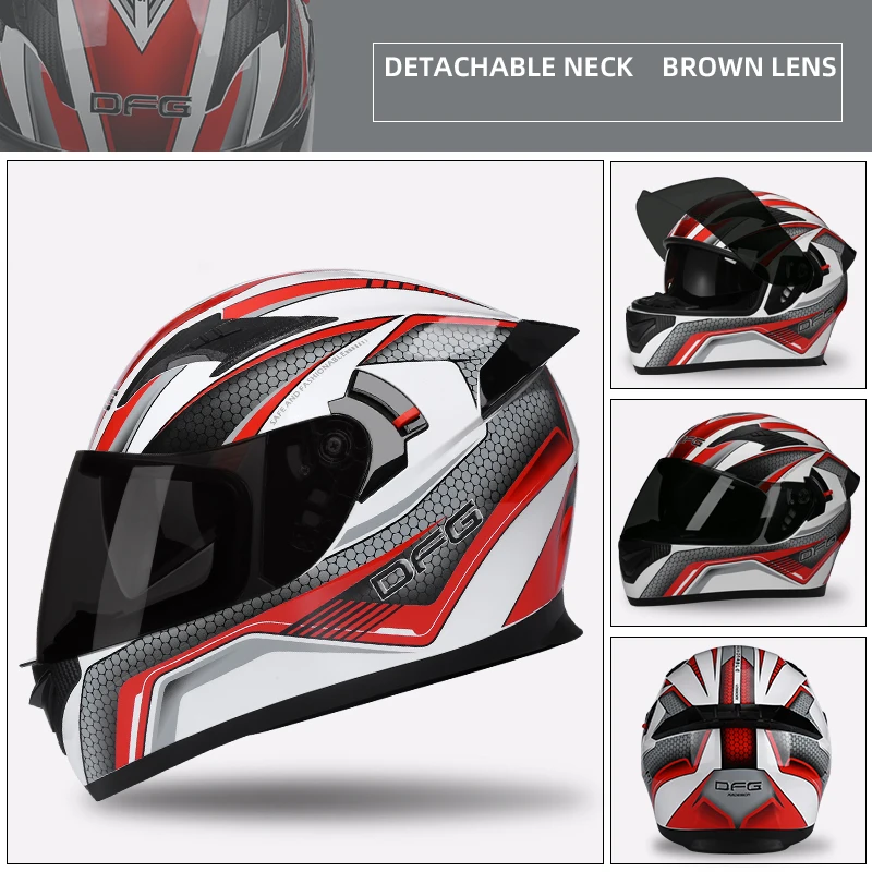Внедорожный мото rcycle шлем полное лицо Casco moto cross Профессиональный мото rbike ATV горные гонки Dirt Bike для мужчин и женщин - Цвет: White Red helmet