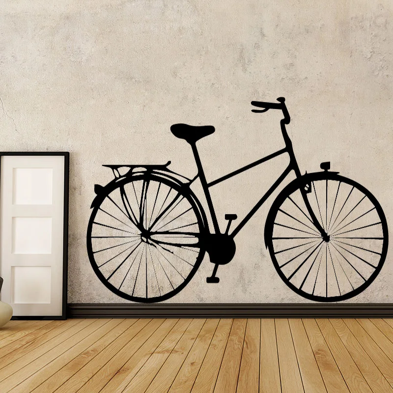 Old Style Bicycle Pattern Wall Sticker for Living Room Bedroom Decal Vinyl Self Adhesive Art Decor Waterproof Classic Mural | Дом и сад