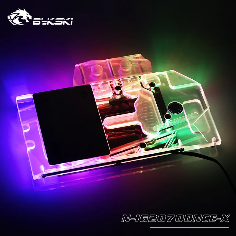 ^Cheap BYKSKI Water Block use for Colorful GeForce RTX 2070 V2 Support A-RGB/RGB LED Light Full Cover Copper Radiator Block Water Cool