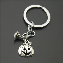 В европейском и американском минималистском стиле кольцо для ключей из сплава Хэллоуин брелок-подвеска Скелет тыквы брелок для ключей