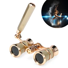 3x25 опера очки линзы Ретро металлический корпус мини Театральный бинокль с цепочкой/ручкой для музыкального концерта сцены драмы