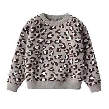 

Winter Baby Girl Knitted Sweater Baby Leopard Sweater Child Long Sleeve Pullover Sweater For Toddler Clothes