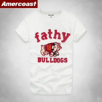 

American Coast Cotton T-shirt with round collar printing and 100% short sleeves by Men's Fashion casual clothes mens clothing