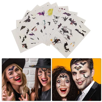 

20 Sheets Luminous Tattoos Stickers Halloween Temporary Fluorescent Tattoos